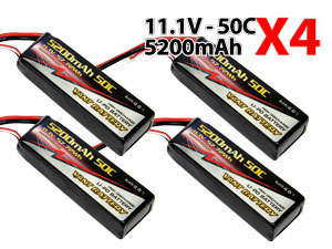 Combo Vant Battery Lipo 3S (11.1V) 5200mAh 50C (4P)